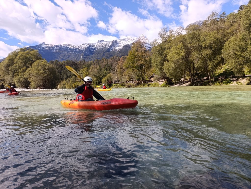 Guided kayaking on the emerald Soča River in Bovec Slovenia